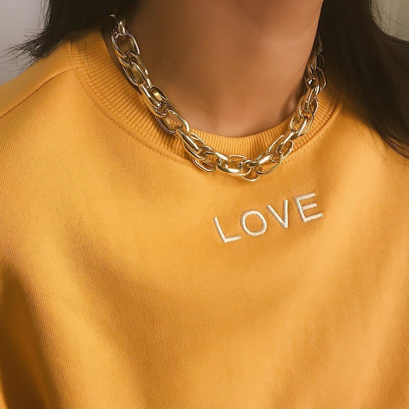 punk retrò 100 legato breve quantità collo catena donna semplice canapa spessa catena personalità gioielli collana.