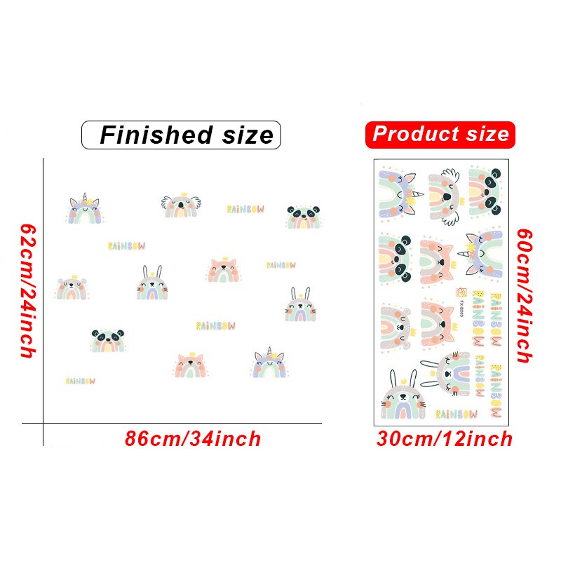 Multi style Cartoon Rainbow Cute Removable Wall Stickers Decals Home Decor Art Mural for Nursery Kids Baby Bedroom Living Room: 203