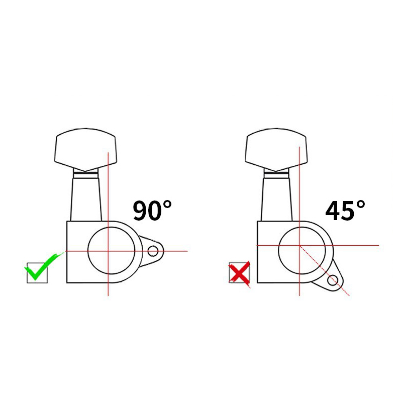 1pc Gitarren ballade Saiten knöpfe halbrund vollständig geschlossene Saiten knöpfe 90 Grad Universal Saiten knöpfe Metall gitarren zubehör