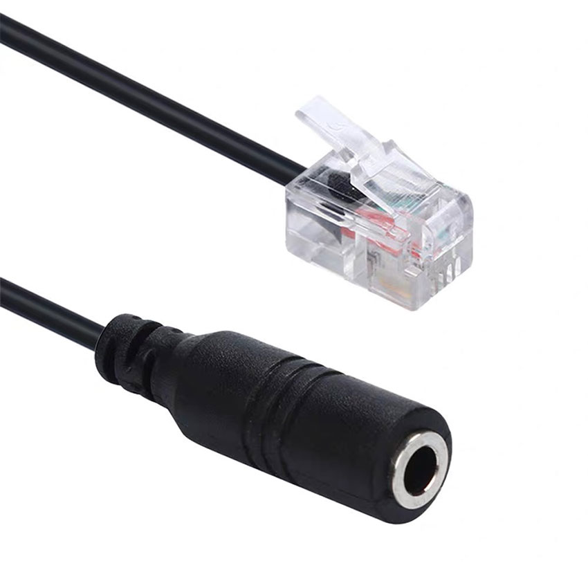 3.5mm Audio Adapter Cable 3.5 Jack Female To RJ11 Male For Computer Headset Telephone Smartphone Headset Phone Adapter Converter