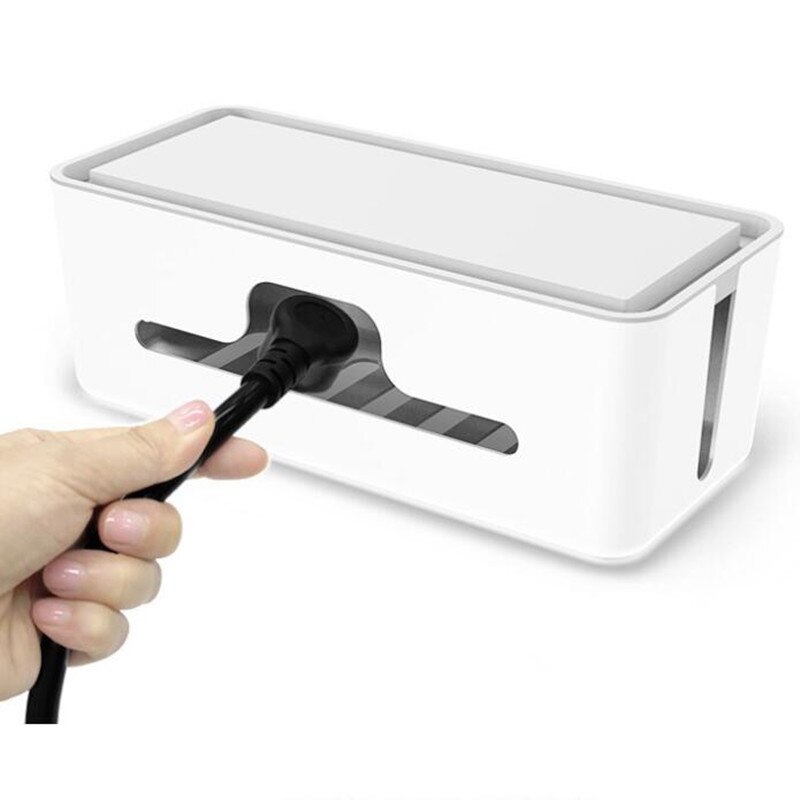 Power Plug Box Desktop Cable Organizer Wire Arrangement Multi-function Box Under Desk Cable Management Tray