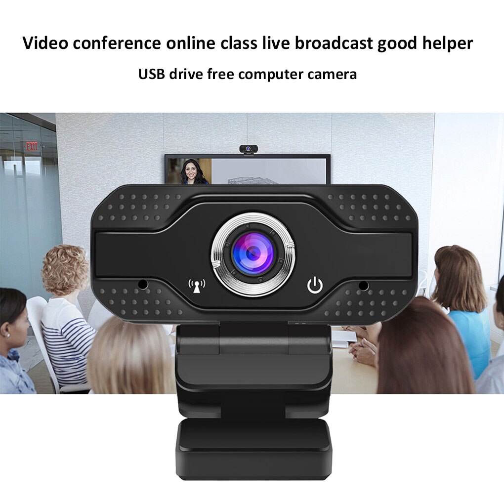 1080P HD Webcam with Microphone USB Adjustable Computer Camera 360 Degree Rotating Webcam for Teaching Online