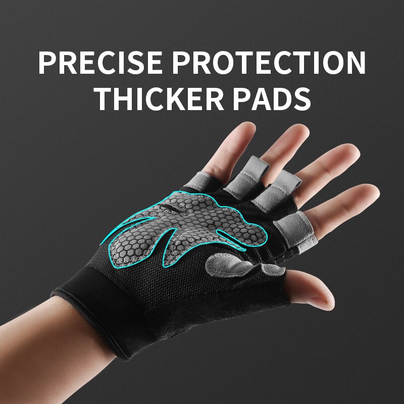 Guantes deportivos culturismo halterofilia, guantes deportivos transpirables para gimnasio antideslizante, guantes sin dedos, guantes deportivos para Fitness, para hombres y mujeres