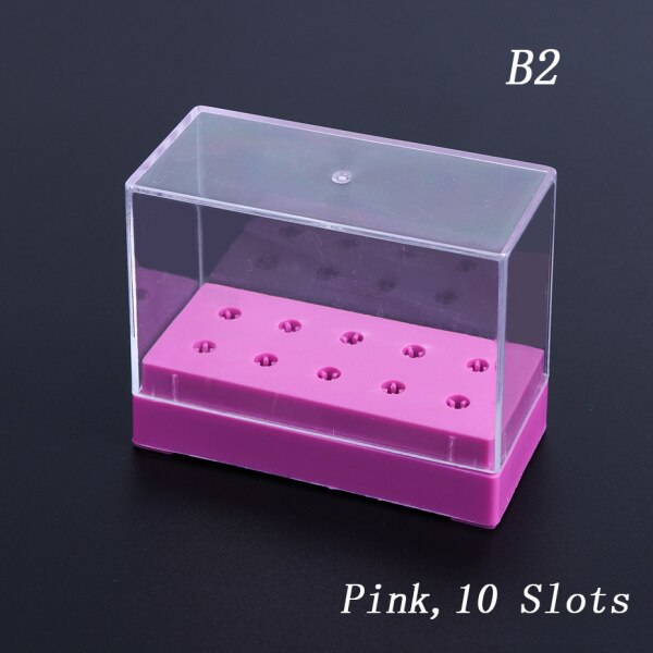 1pcs Nail Drill Bit Storage Box Empty Containers Acrylic Display Holder Milling Cutter Manicure Machine Accessories LA867-1: B2
