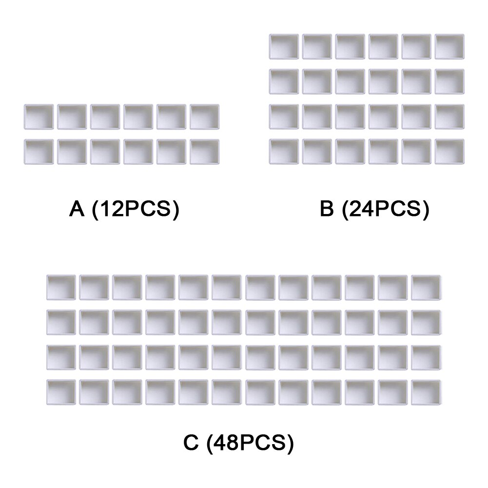 Beginner Student Durable Empty Half Case Drawing Accessories Art Supplies White Grid Palette Watercolor Paint Pan Mini Artists