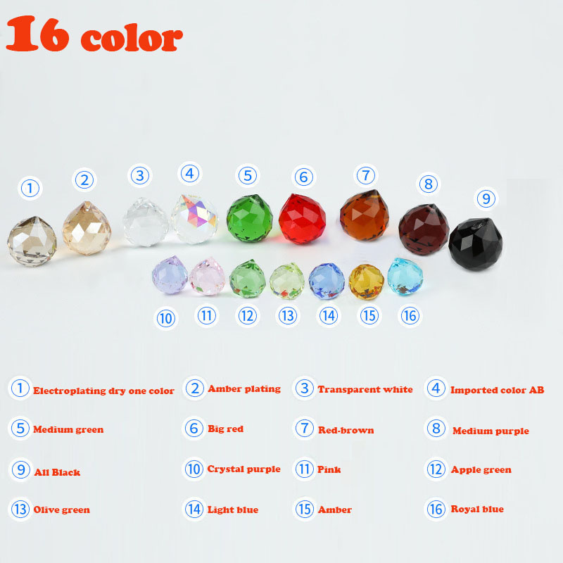20mm Klar Kristall Beleuchtung Ball Feng Shui Lampe Ball Prisma Regenbogen Sonne Fänger hause Hochzeit Party Dekoration