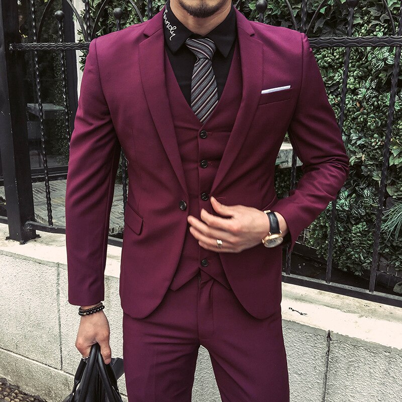 ZOGAA Männer 3 stück anzug lässig Britischen stil Anzug Jacke weste Schlauch drei-stück anzug Blazer hochzeit männer anzug 3 stücke