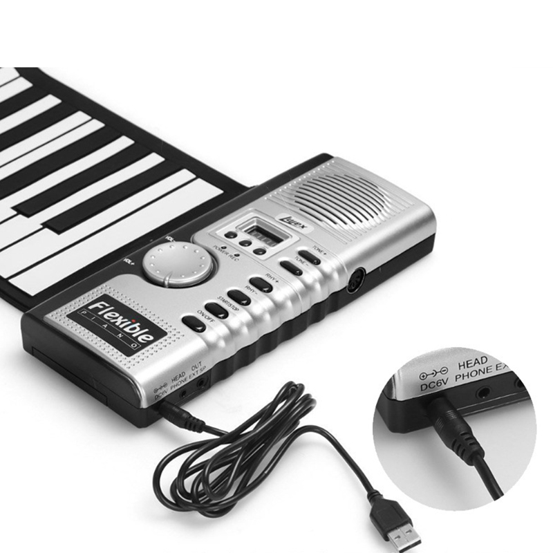 Piano portátil 61 teclas teclado electrónico Pianos inteligente plegable de silicona enrollable Piano instrumento principiante chico