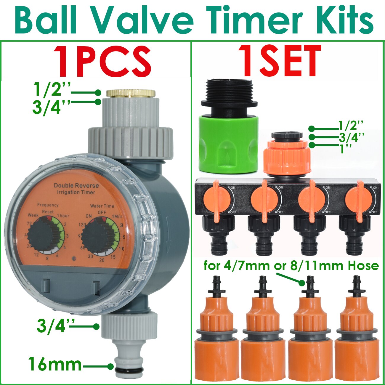 KESLA Ball Valve Water Timer Garden Automatic Electronic Controller Home Outdoor Waterproof Drip Watering System Greenhouse: Red