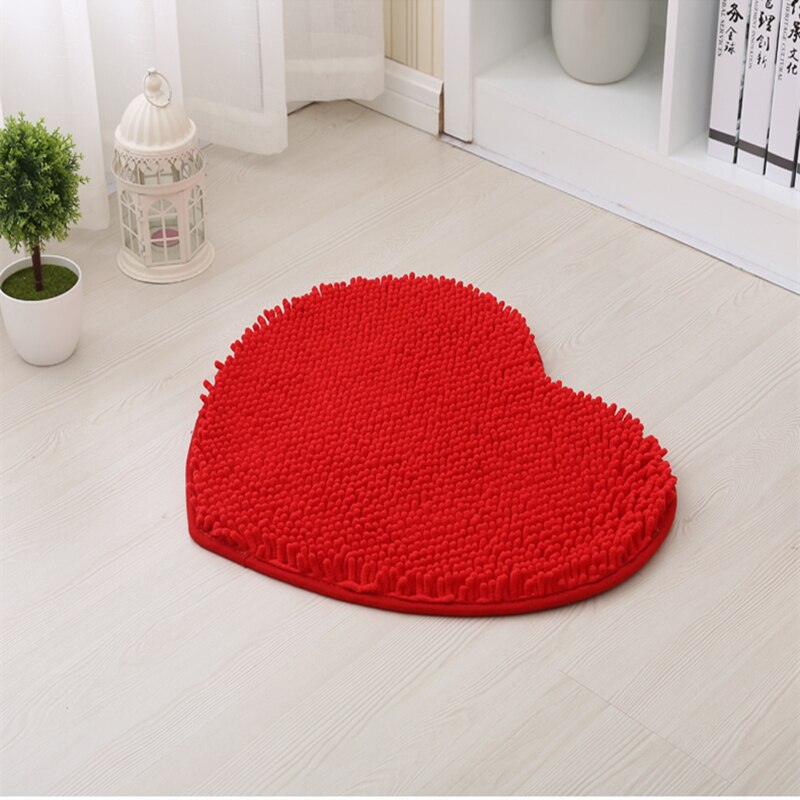Gulvteppe til stue soveromsteppe 1 stk hjemmeinnredning fluffy 48*58cm kjærlighet hjerte form sklisikker alfombra bade antiskli matte