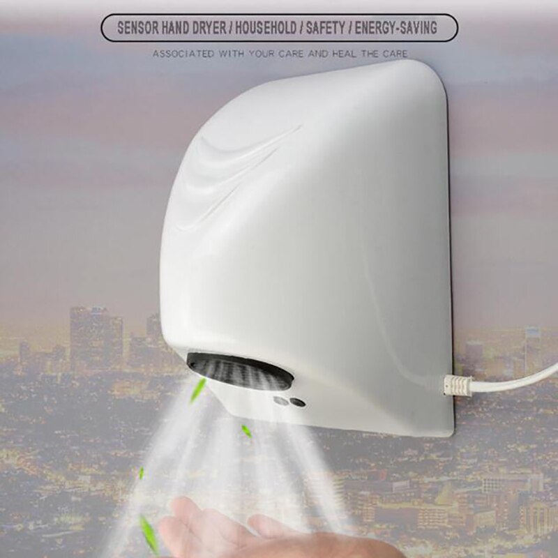 Hotel automatisk håndtørrer sensor husholdning højhastigheds håndtørreapparat badeværelse luft elvarmer vind eu stik
