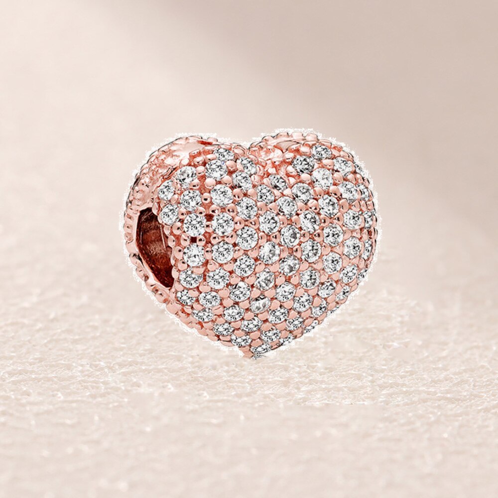 781427CZ ROSE PAVÉ OPEN MY HEART CLIP
