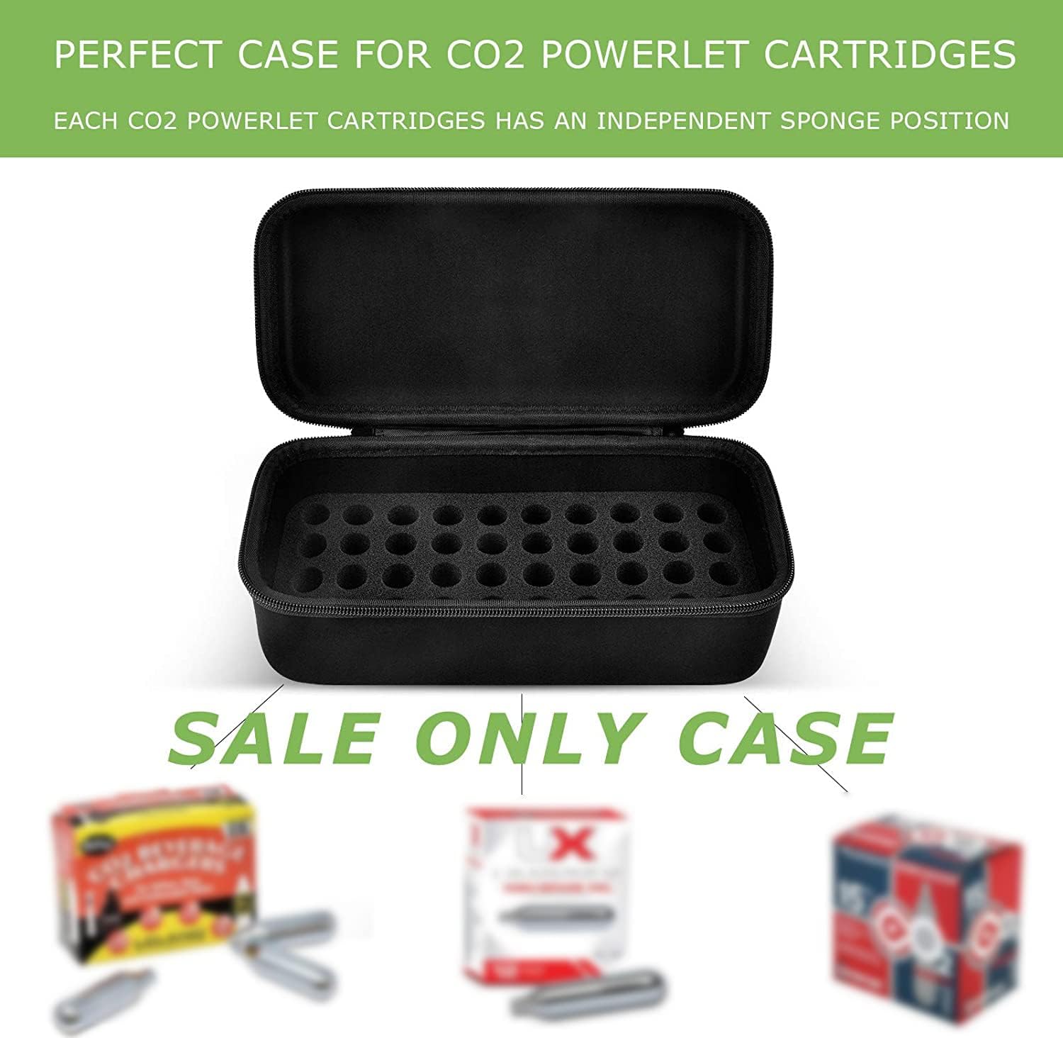 Estuche de almacenamiento de cartuchos de CO2 compatible con Crosman, para Umarexss, para cartuchos Powerlet Leland de 12 gramos y 8 gramos (solo caja)