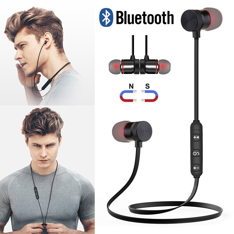 M9 Magnetische Draadloze Bluetooth Sport Koptelefoon Oordopjes Headset Nekband Magnetische Oortelefoon Stereo Oordopjes Met Microfoon