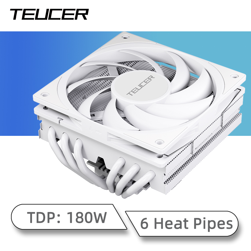 Teucer ut-serien bittesmå titan luftkjøling radiator kjøler lav støy unngå minne cpu vifte til  er4 er5 lga 1200 1700 x99: Grå