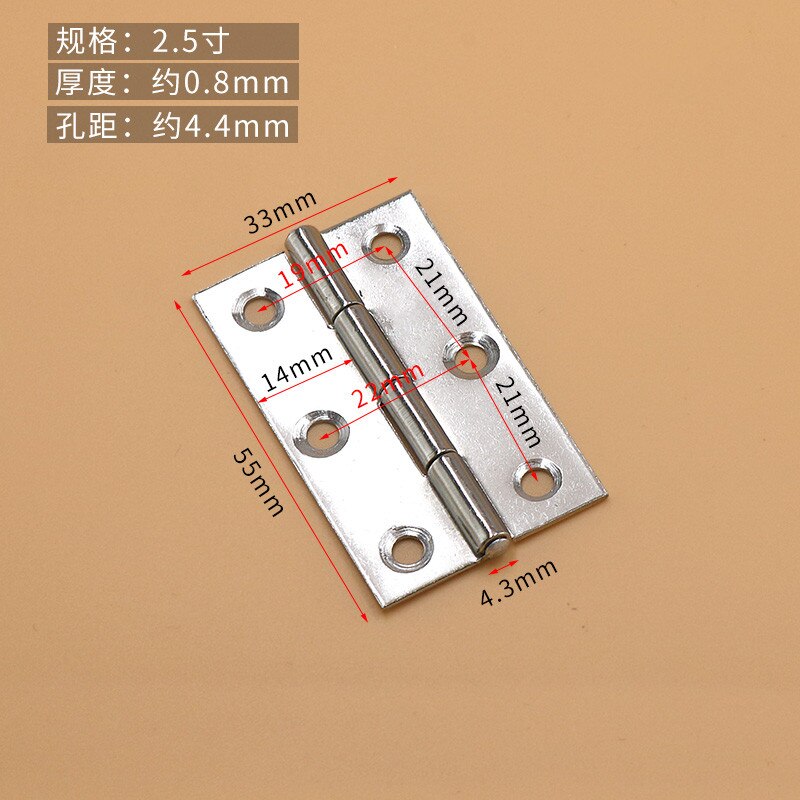 20 Pcs Small Cabinet Door Stainless Steel Flat Open Mini Mini Hinge 1 Inch 2 Inch 3 Inch Hinged Door and Window Hinge Hinge Box: 2.5-inch  6 holes