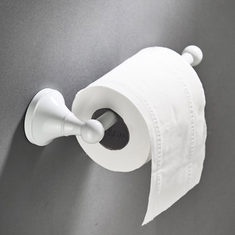 Ensemble d&#39;accessoires de salle de bain en laiton blanc, porte-savon de douche, porte-sèche-cheveux, porte-peignoir, brosse de toilette, porte-rouleau