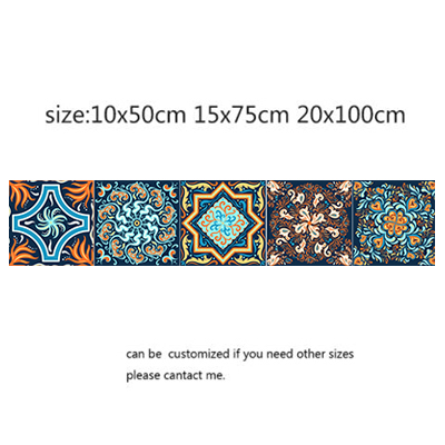 Mandala autoadhesivo árabe, pegatinas de pared, Anti aceite, impermeable, azulejos de imitación, cocina, decoración de baño, arte de pared: 3 / 10x50cm