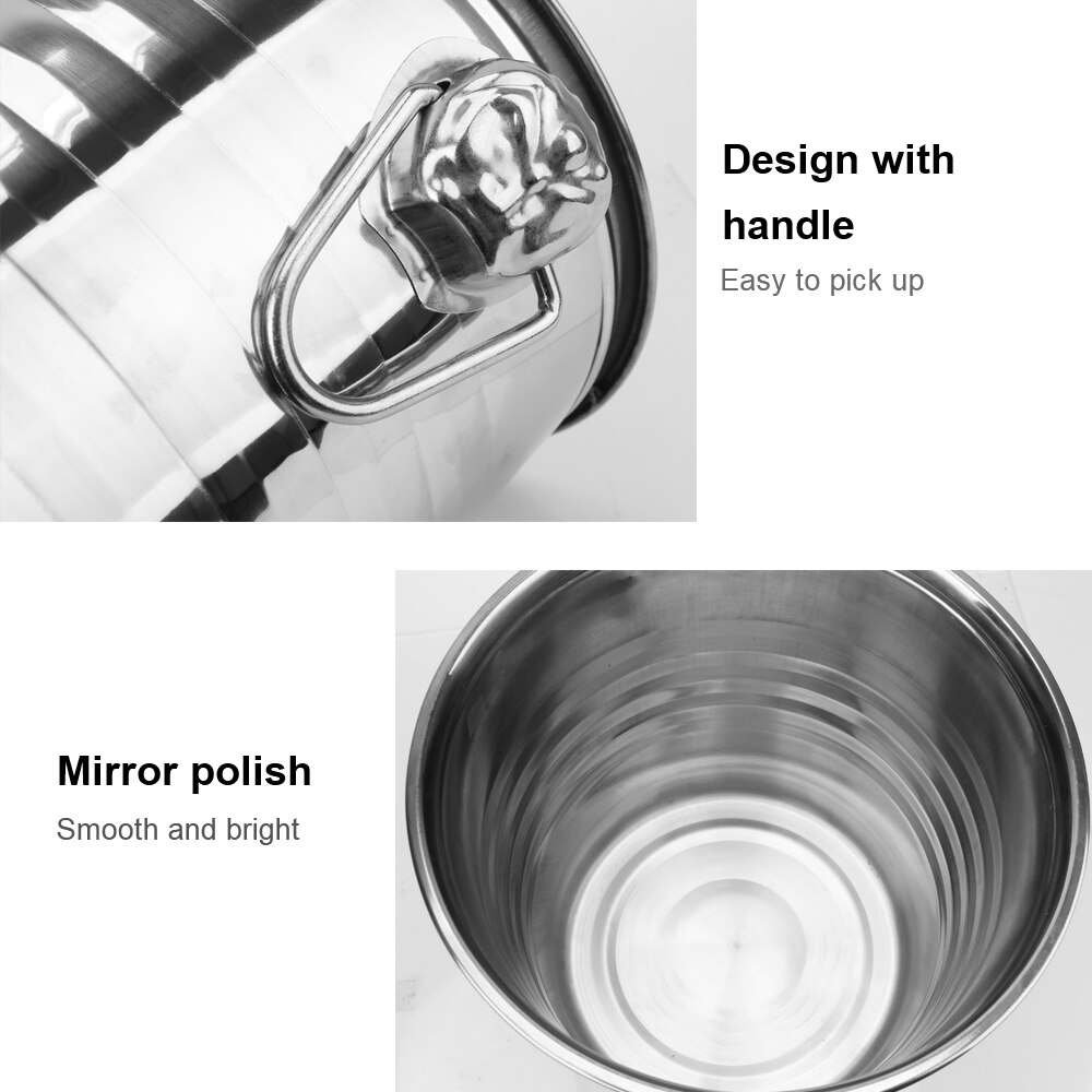 Wine Beer Cooler Bucket Champagne Wine Beer Bucket For KTV Bar Kitchen Party Barware 5L Stainless Steel Ice Cube Maker