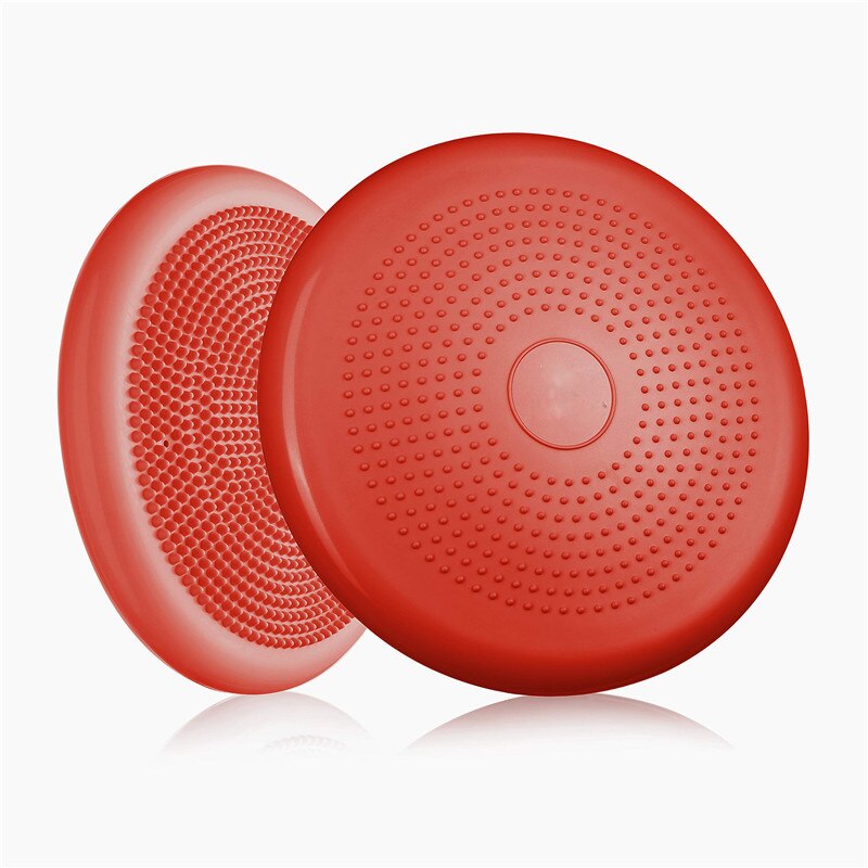 Balans Kussen 33Cm Diameter Opblaasbare Instabiliteit Disc/Nubbed Massage Kussen Voor Core Fitness Rehab Coördinatie: Red