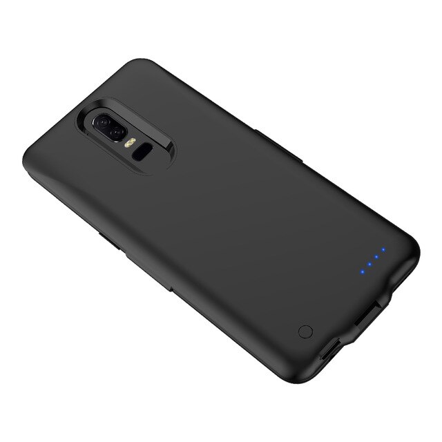 6500mAh Slim Battery Charger Case for Oneplus 6 Battery Cover Slim External Power Bank Backup shockproof Charging Back Cover: Black