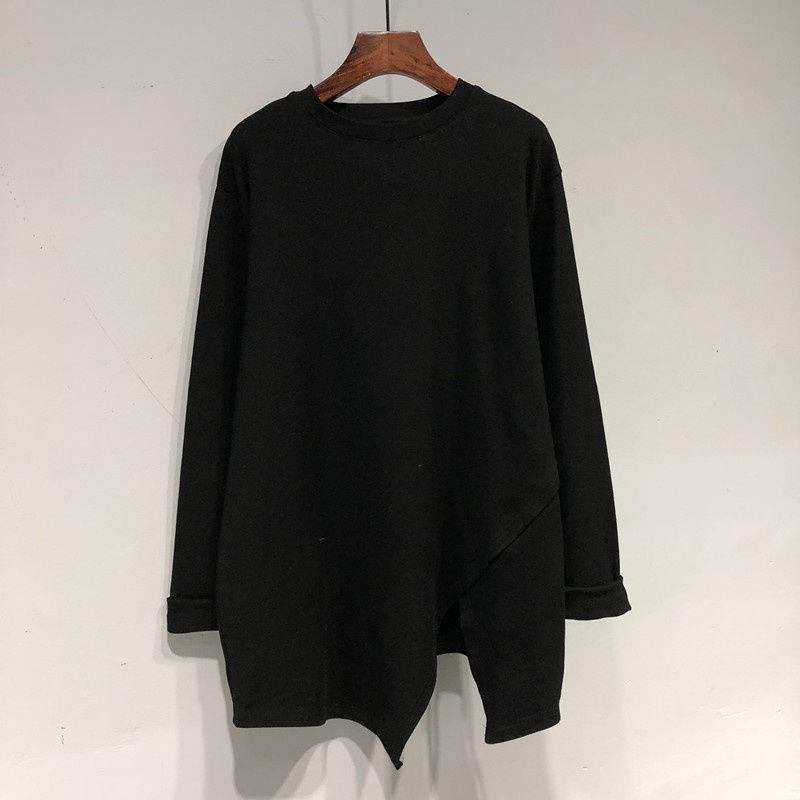 Herfst Winter Mode Effen Kleur Casual Lange Mouw T-Shirts Vrouwen Losse Elegante Halflange Pullovers Plus Fluwelen Warme Tops: XXXL / Black