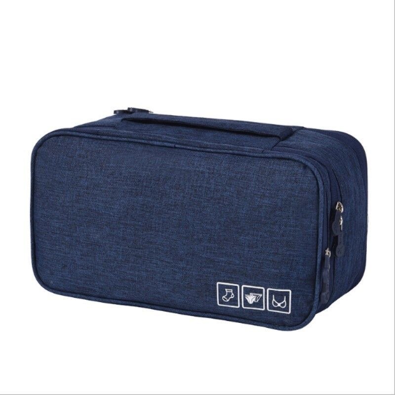 Casual Portable Lady Rits Opbergtas Reizen Ondergoed Beha Sok Lingerie Organizer Vrouw Cosmetische Tas Holster: navy blue