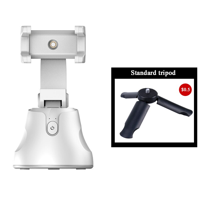 APAI Genie Gesicht Verfolgung Kamera Clever Schießen Selfie Stock 360 ° Drehung Objekt Verfolgung Halfter Gimbal für Vlog Video Rekord: weiß mit stativ