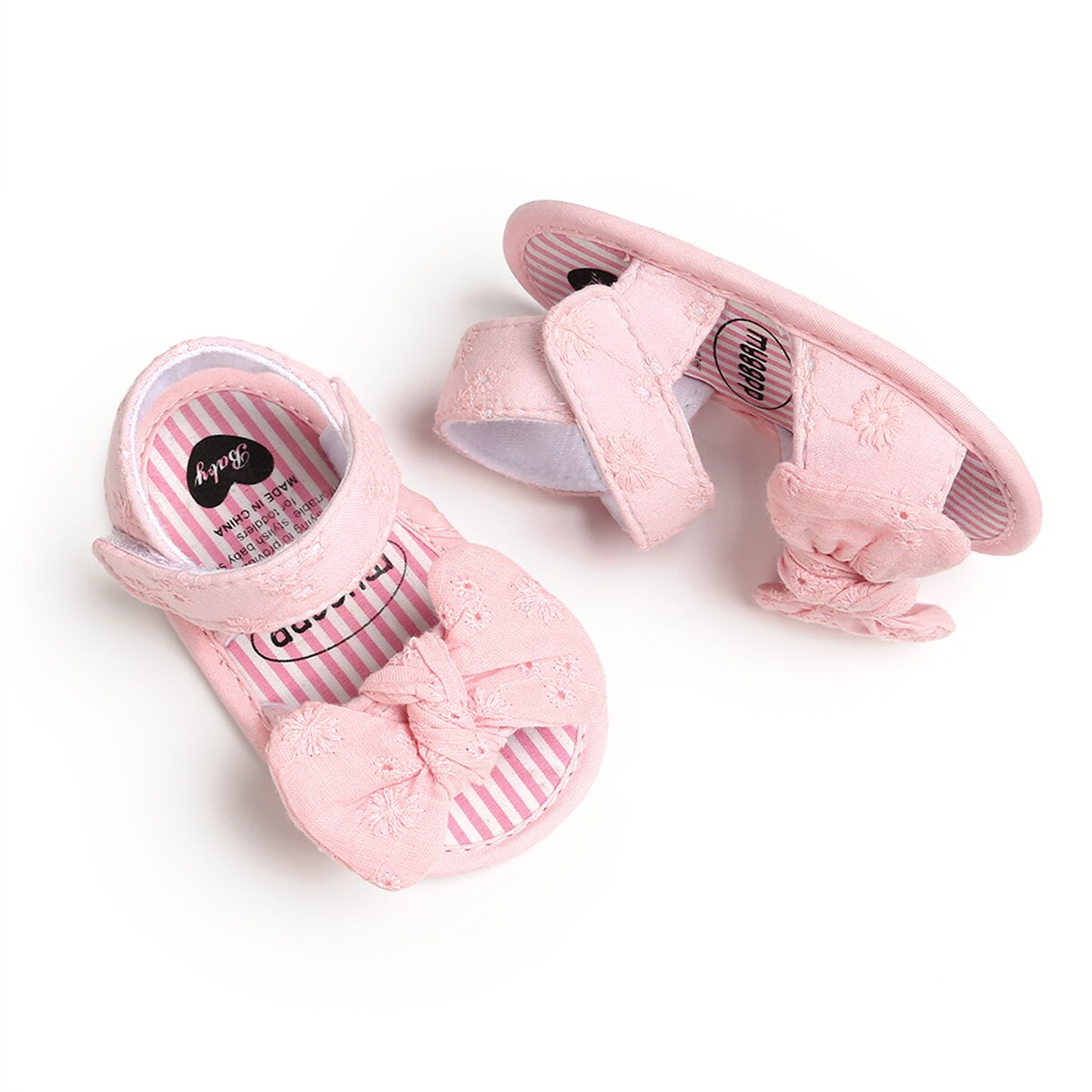 0-18m peutermeisjes zomersandalen open teen antislip zachte zool platte prinsessensandalen met strik babyschoentjes