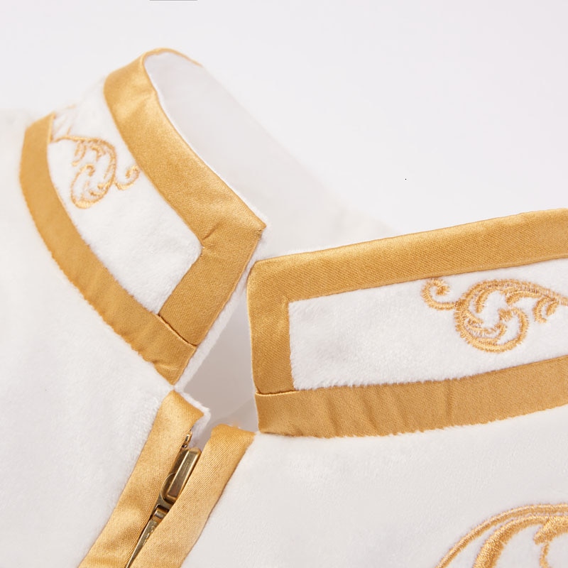 PYJTRL-chaqueta con bordado dorado de terciopelo blanco puro, traje de novio delgado en forma de realeza Prince, para boda, británico