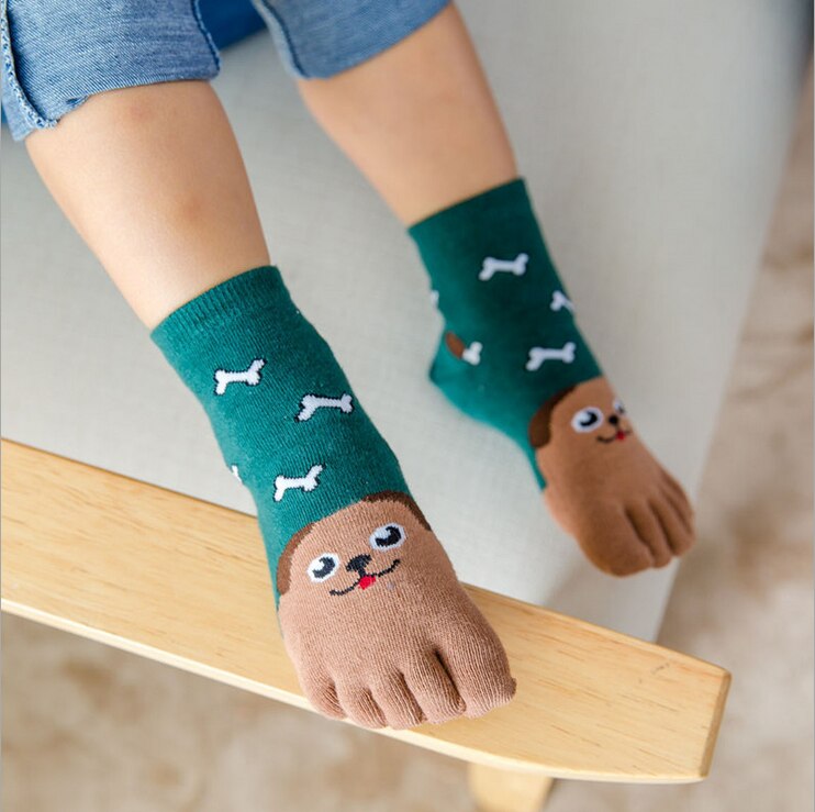 Kawaii taapero lasten sukat puuvilla eläin pojat tytöt sukat halpaa tavaraa varvassukat lapsille viiden sormen sukat