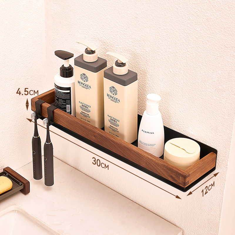 Holz Schwarz Küche Regal Schraube Installation machen-hoch Organizer geistig Ecke Regal Lagerung Regal Dusche Zauberstab Gestell Badezimmer: Weiß