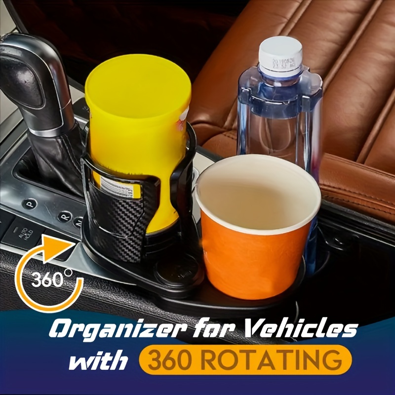 360 Roterende Auto Bekerhouder Multifunctionele 4 In 1 Verstelbare Dubbele Bekerhouder Expander Adapter Auto Cup Mount Mobiele Telefoon Houder