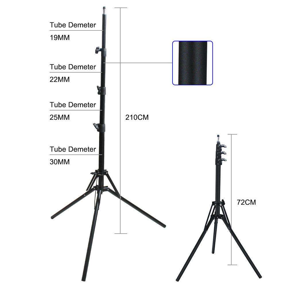 Heavy Metal 2.1m Light Stand Max Load To 5kg Tripod Live Broadcast Portable Foldable Tripod For Flash Reflector Photo Studio