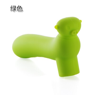 Cartoon Silicone Door Handle Protector Cover wall Anti-collision Bumper Baby Children Safety Stopper Home Decoration Hardware: green