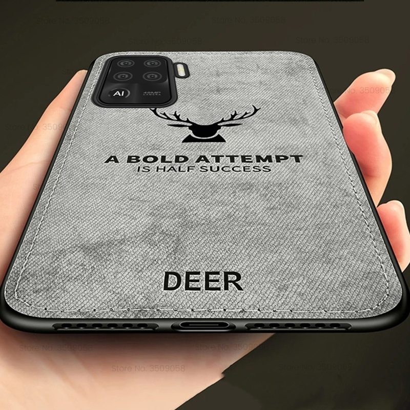 deer pattern fabric cloth phone cover case for oppo reno5 lite reno 5lite reno 5 light soft silicone bumper shockpoof coque