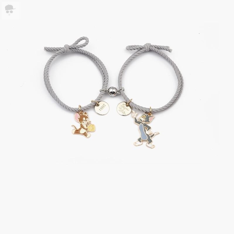 Romântico 2 pçs/set Ímã Pulseira Casal Bonito Do Cão Do Gato Pingente Braslet BFF Amigo Braclet Pulseras Brazalete Emparelhado Presente Para O Amor: 2 Dogs