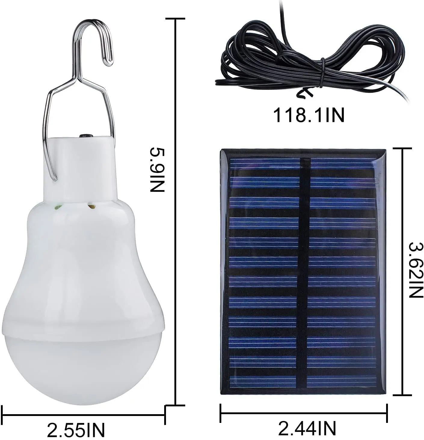 Solarbirne 5V USB aufgeladen hängende Solar--Außenleuchten mit Solarpanel wasserdichte drinnen-Solarlampe Haus Notfall Sonnenlicht: Blau