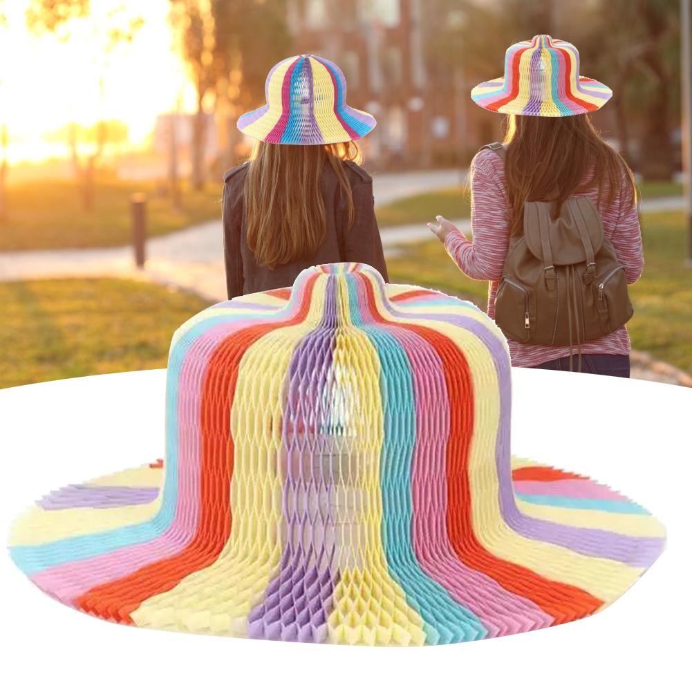 6 Pcs Dikkere Zomer Hoeden Magic Vaas Papier Hoeden Handgemaakte Vouwen Hoed Voor Strand Grappige Papier Caps Reizen Zonnehoed voor Volwassen Kinderen