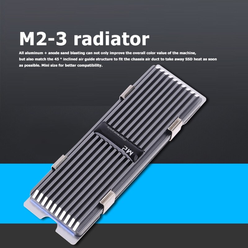 M .2 ssd nvme kjøleribbe kjøleribbe  m2 2280 ssd harddisk aluminium kjøleribbe med termisk pute til pcie sata  m2 ssd pc termisk radiat