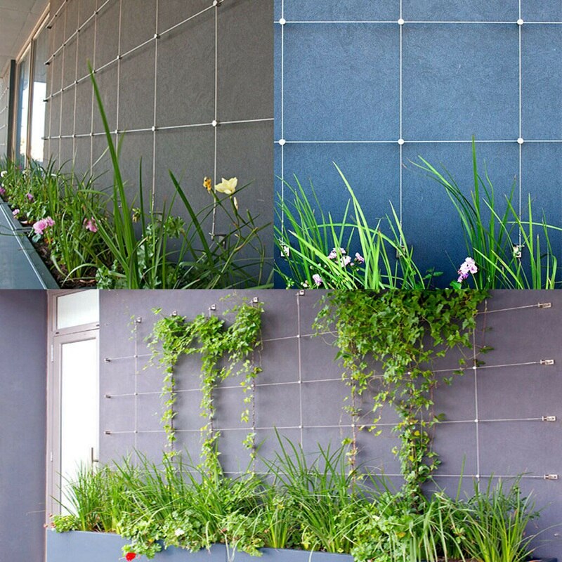 8 Pcs Stainless Steel Wire Rope Green Wall Trellis Fitting Cross Clip m Wire