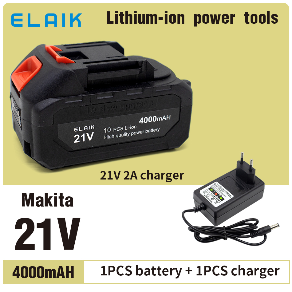 Batería de iones de litio recargable de 21V y 4ah, herramienta eléctrica inalámbrica de alta capacidad, adecuada para herramienta eléctrica Makita: Beige