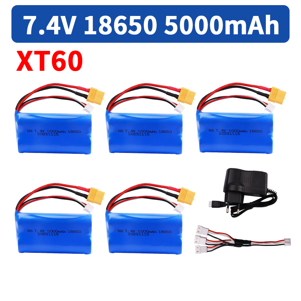 Batería Para Henglong 3818 3819 3838 3839 3889 3898 3899 3908 3918 3938 3939 1/16 7,4 5000 tanque RC V mAh batería de iones de litio con enchufe XT60: other