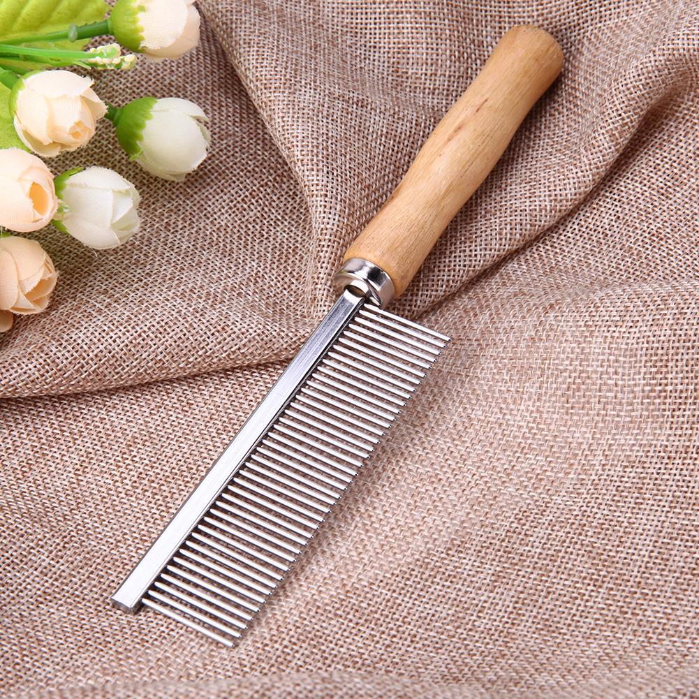 Stainless Steel Pet Comb Thick Hair Fur Removal Brush for Dog Cat Hair Removal Single Row Straight Comb Hair Grooming Tools