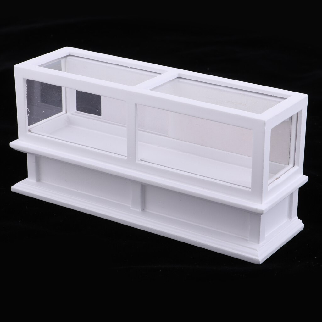 Handmade 1/12 Dollhouse Miniature Wood Display Cabinet Showcase Shopping Mall Scenes Decoration Accessory