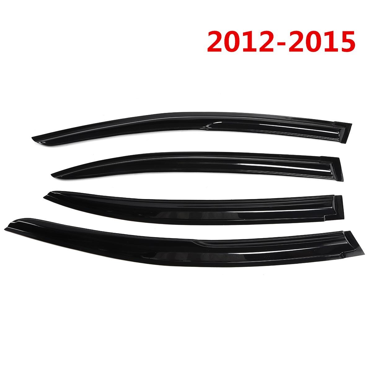 Black 4x Tinted Car Window Visor Guard Vent Awnings Shelters Cover Shell Rain Guard Door Visor For Honda For Civic 2001: 2012 to 2015
