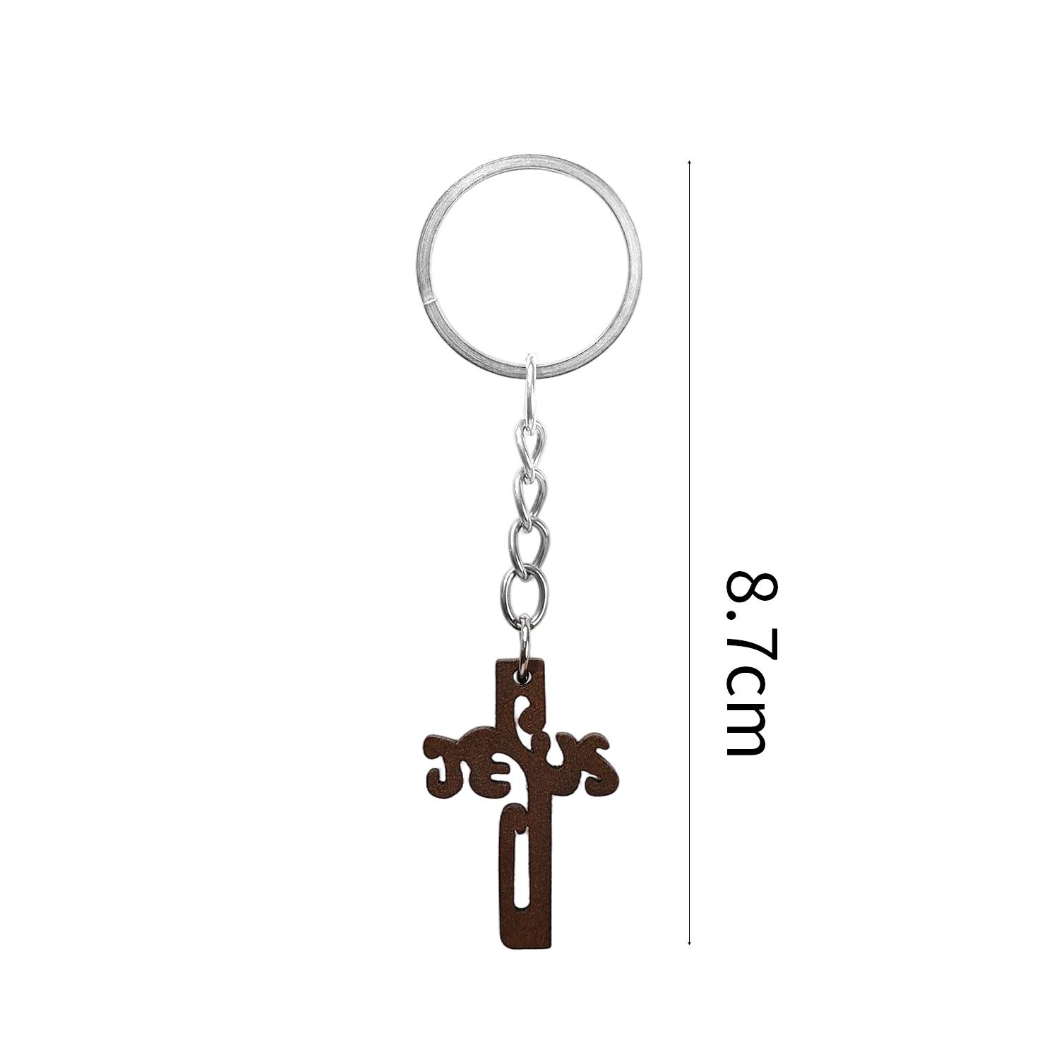 Kerstmis houten kruisje charme mini houten kruis stressverlichting hangend spiritueel religieus Bijbelvers dankjewel cadeaus: 10 cm / WIT