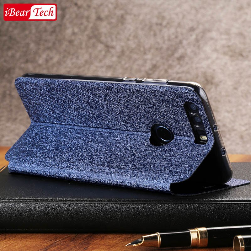 Flip Case Voor Huawei Honor 8 Case Stand Lederen Originele Pu Antiklopmiddelen Honor 8 Cover Smart Terug Fundas Silicon Honor8 coque Capa