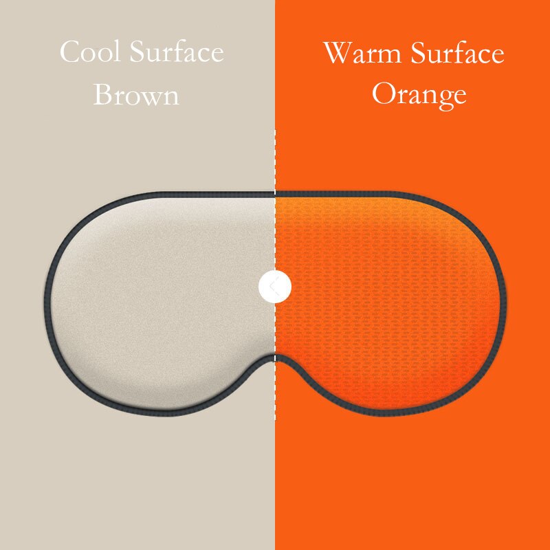 Masque de sommeil Double face masque pour les yeux de sommeil Surface chaude fraîche réglable: Brown Orange