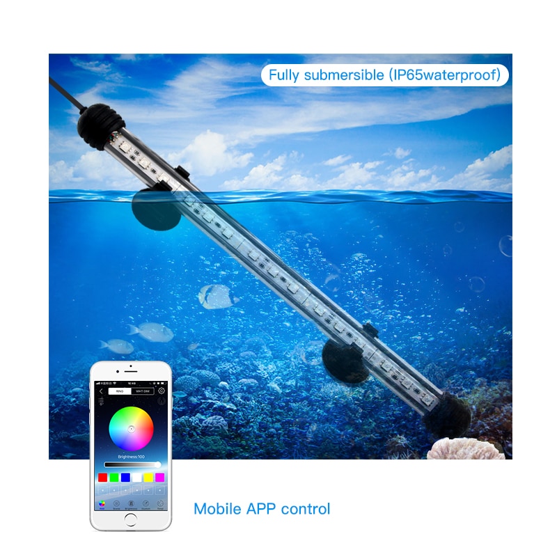 Zhongji RGB LED Aquarium Light Marine Plant Fish Tank Aquarium Lighting Submersible Aquarium Led Lighting Backlight For Aquarium